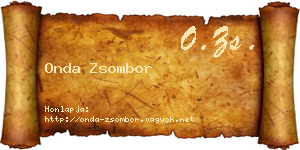 Onda Zsombor névjegykártya